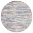 Safavieh Rag 4' Round Hand Woven Cotton Rug in Gray