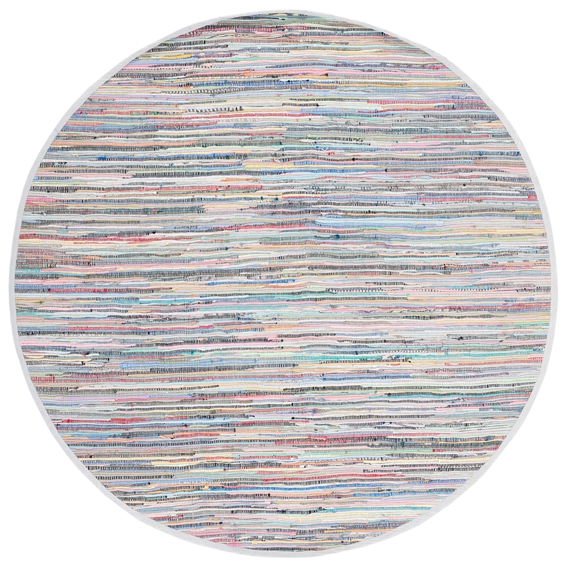 Safavieh Rag 6' Round Hand Woven Cotton Rug in Gray