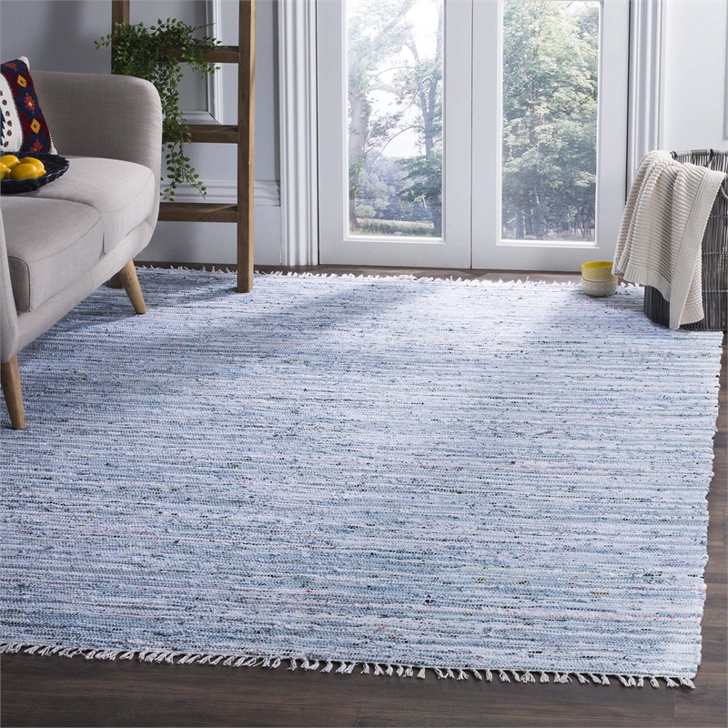Safavieh Rag 6' X 9' Hand Woven Cotton Rug in Light Blue