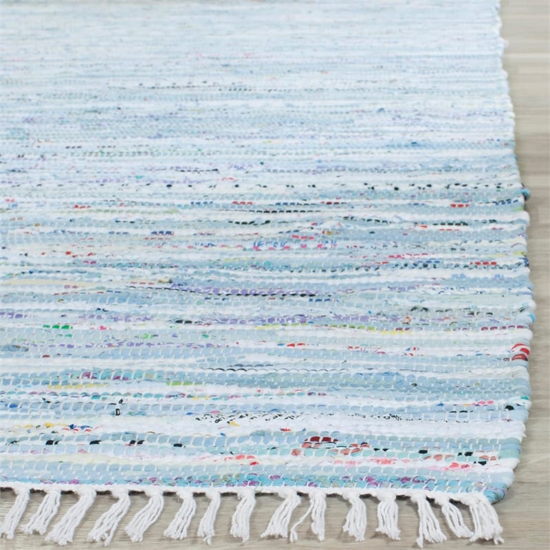 Safavieh Rag 6' X 9' Hand Woven Cotton Rug in Light Blue