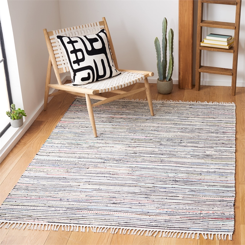 Safavieh Rag 3' X 5' Hand Woven Cotton Rug in Ivory