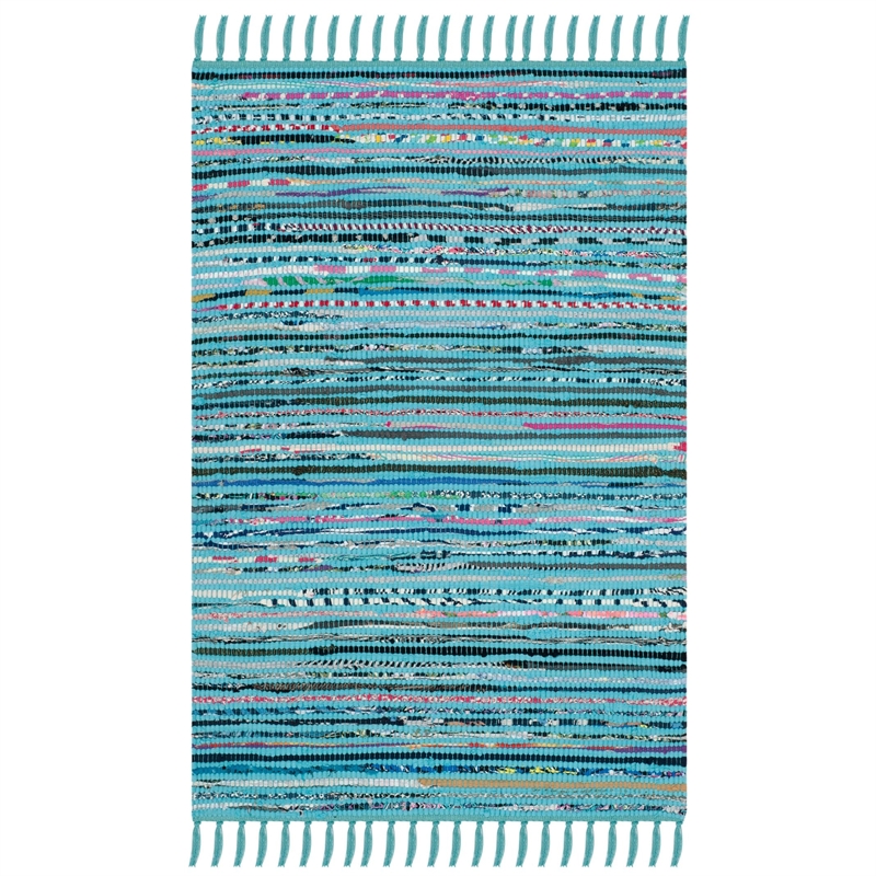 Safavieh Rag 2' X 3' Hand Woven Cotton Rug in Turquoise
