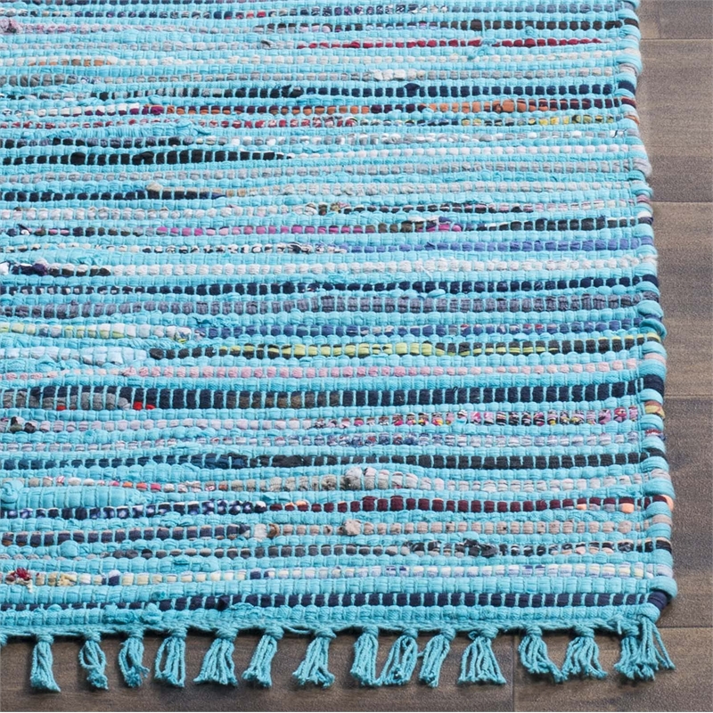 Safavieh Rag 3' X 5' Hand Woven Cotton Rug in Turquoise