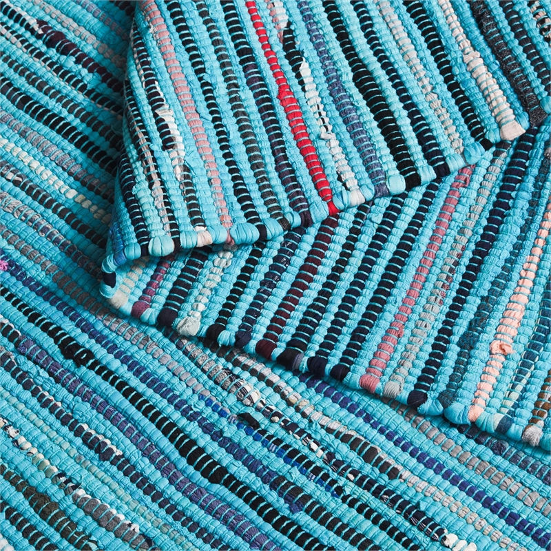 Safavieh Rag 6' X 9' Hand Woven Cotton Rug in Turquoise