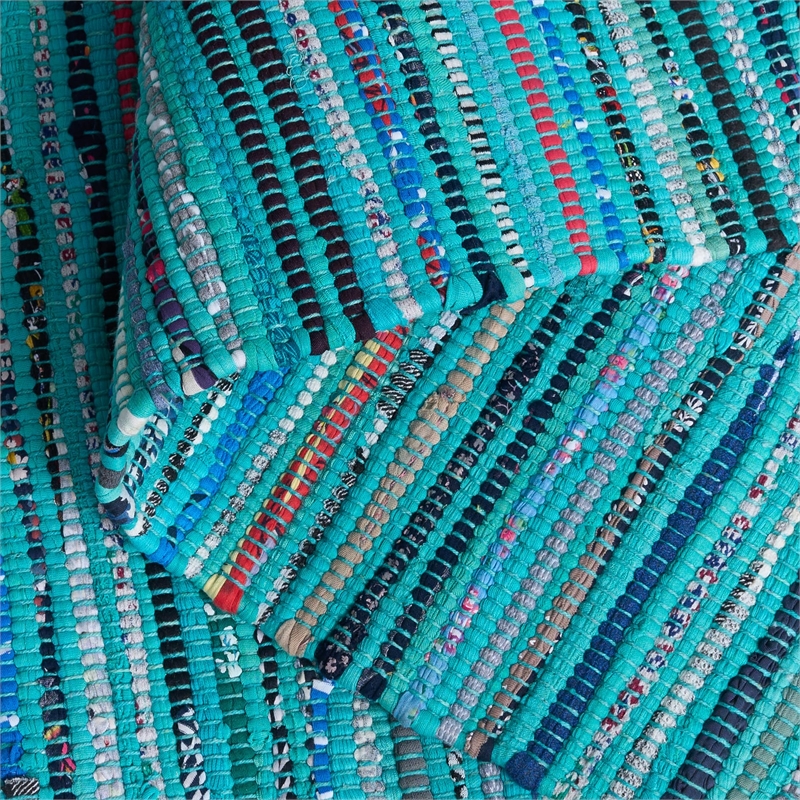 Safavieh Rag 9' X 12' Hand Woven Cotton Rug in Turquoise