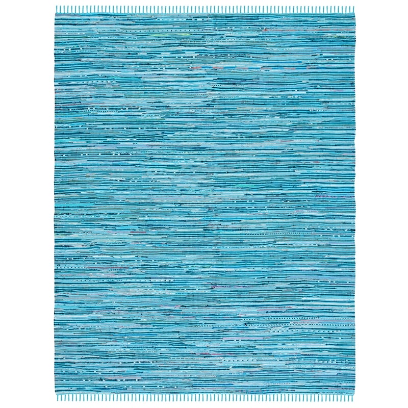Safavieh Rag 9' X 12' Hand Woven Cotton Rug in Turquoise