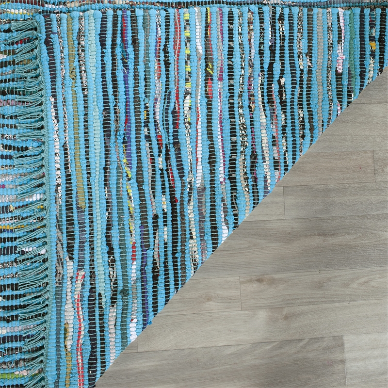 Safavieh Rag 9' X 12' Hand Woven Cotton Rug in Turquoise
