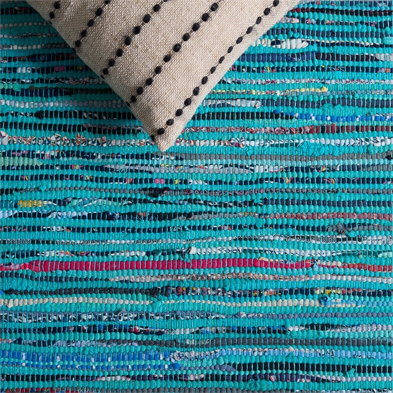 Safavieh Rag 9' X 12' Hand Woven Cotton Rug in Turquoise