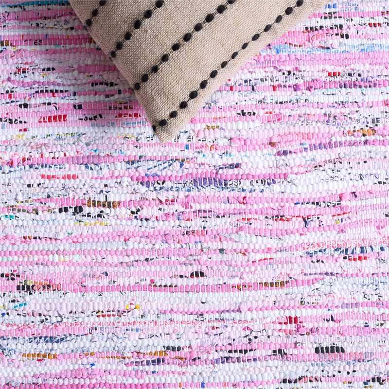 Safavieh Rag 3' X 5' Hand Woven Cotton Rug in Light Pink