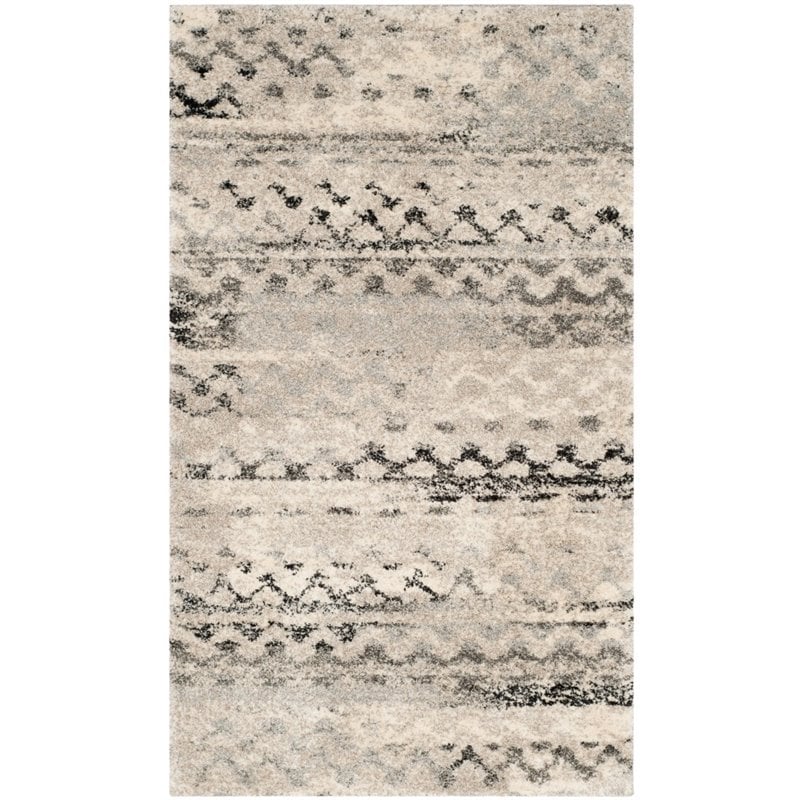 Safavieh Retro 6' X 9' Power Loomed Rug in Cream and Gray