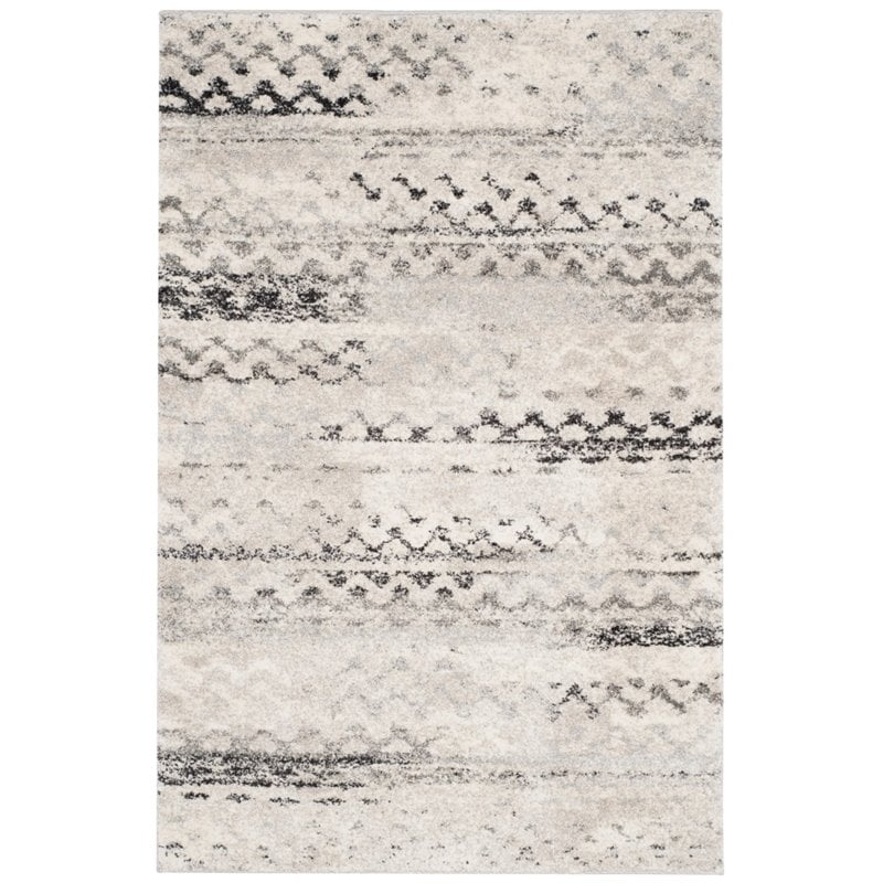 Safavieh Retro 6' X 9' Power Loomed Rug in Cream and Gray