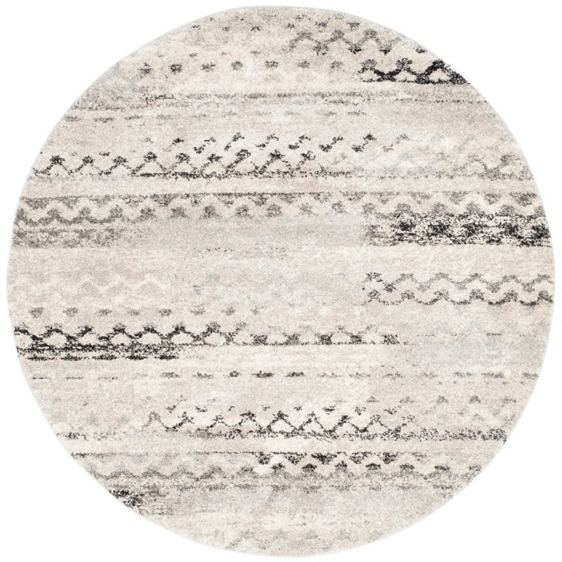 Safavieh Retro 6' X 9' Power Loomed Rug in Cream and Gray
