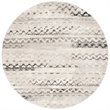 Safavieh Retro 6' Round Power Loomed Rug in Cream and Gray