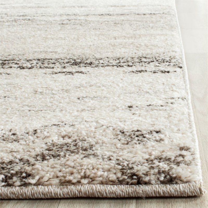 Safavieh Retro 6' Square Power Loomed Rug in Cream and Gray