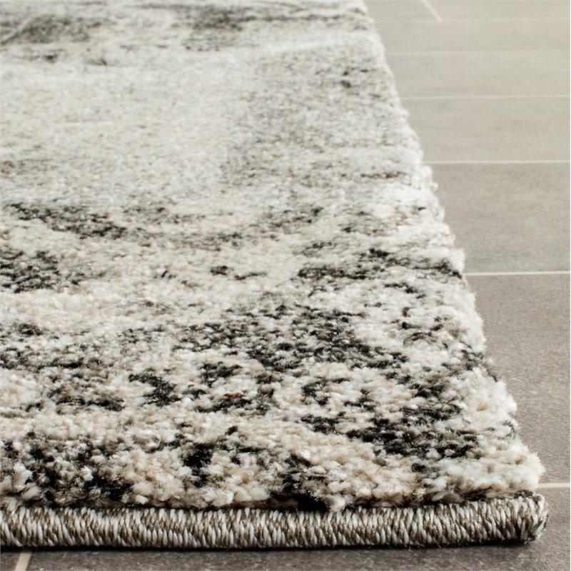 Safavieh Retro 3' X 5' Power Loomed Rug in Cream and Gray