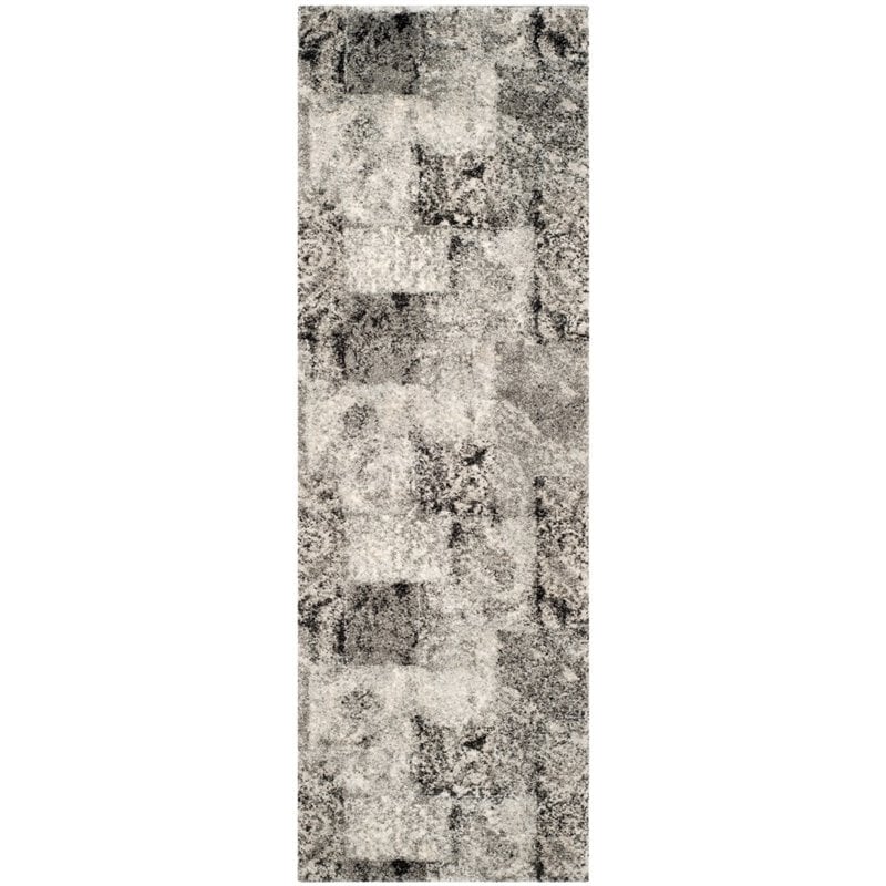 Safavieh Retro 5' X 8' Power Loomed Rug in Cream and Gray
