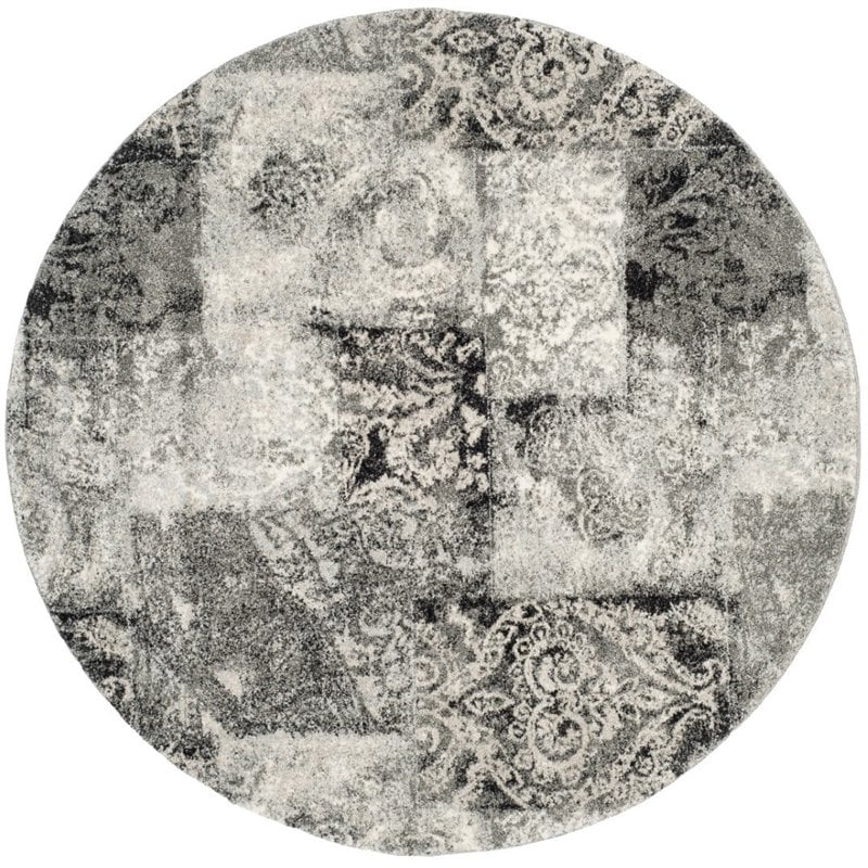 Safavieh Retro 5' X 8' Power Loomed Rug in Cream and Gray