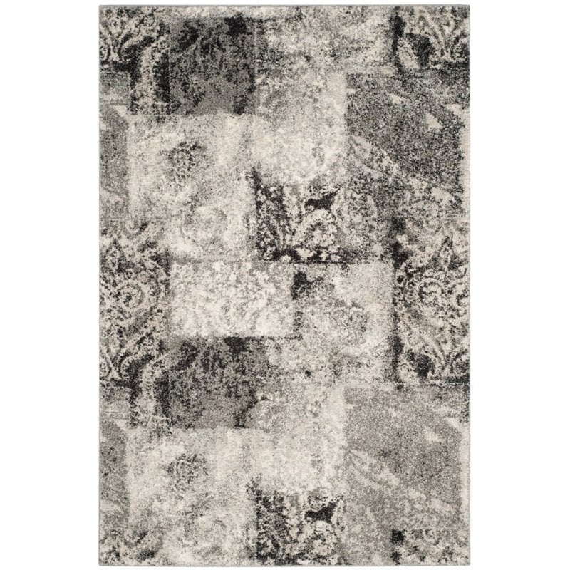 Safavieh Retro 6' X 9' Power Loomed Rug in Cream and Gray