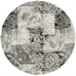 Safavieh Retro 6' Round Power Loomed Rug in Cream and Gray