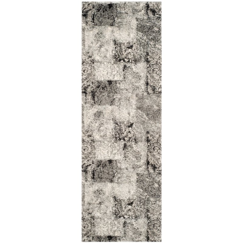 Safavieh Retro 8' X 10' Power Loomed Rug in Cream and Gray