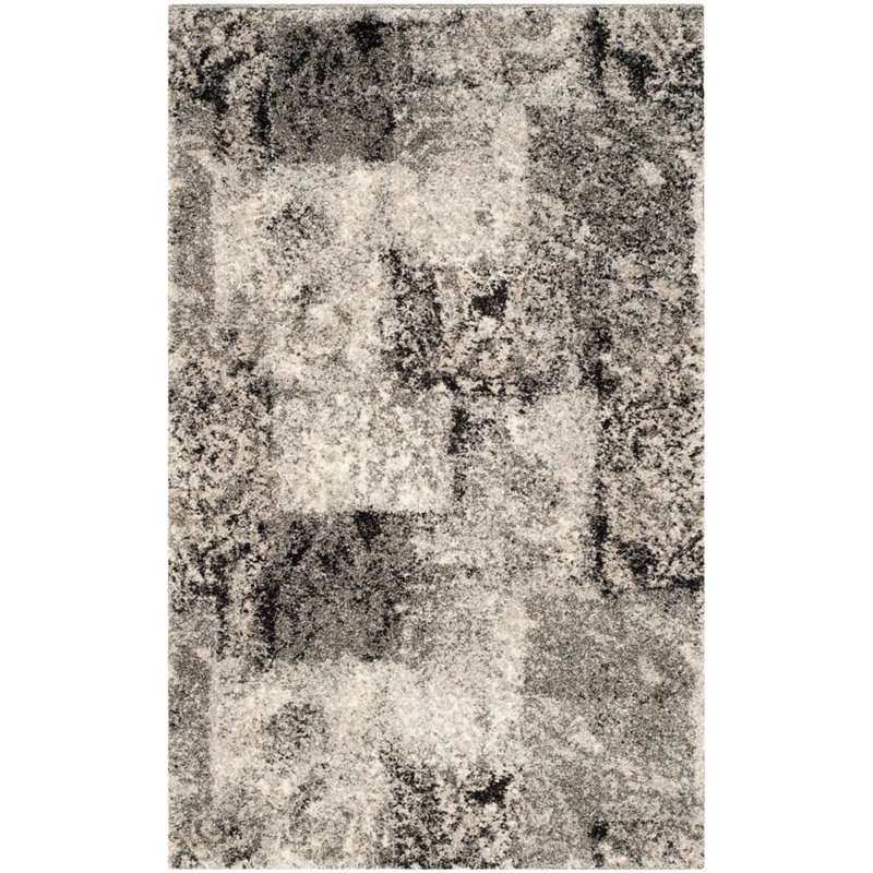 Safavieh Retro 8' X 10' Power Loomed Rug in Cream and Gray