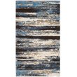 Safavieh Retro 8' Round Power Loomed Rug in Cream and Blue