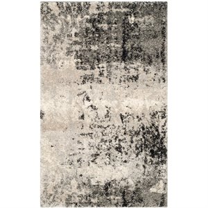 Safavieh Retro 2'6&quot X 4' Power Loomed Rug in Light Gray and Gray