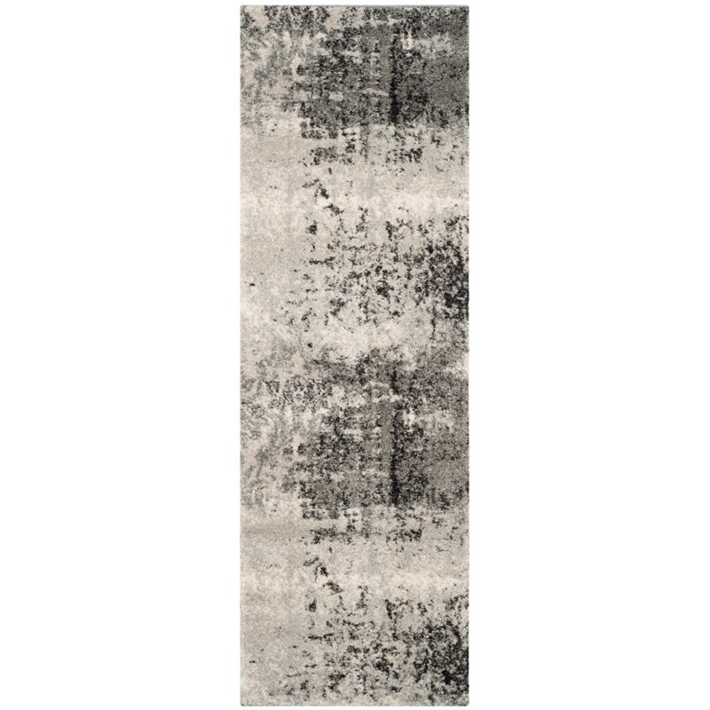 Safavieh Retro 3' X 5' Power Loomed Rug in Light Gray and Gray