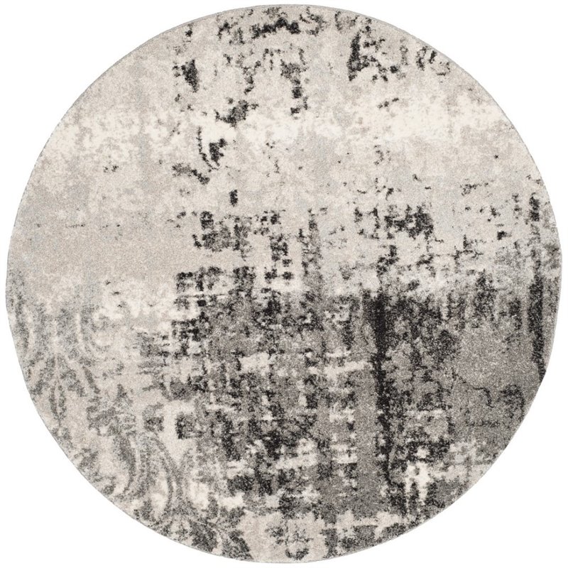 Safavieh Retro 3' X 5' Power Loomed Rug in Light Gray and Gray