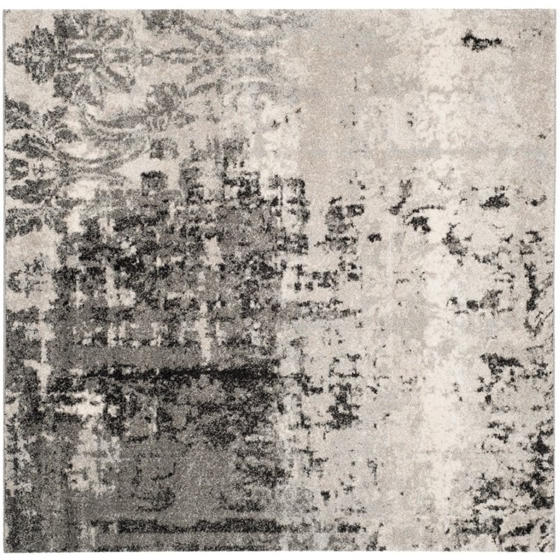 Safavieh Retro 4' X 6' Power Loomed Rug in Light Gray and Gray