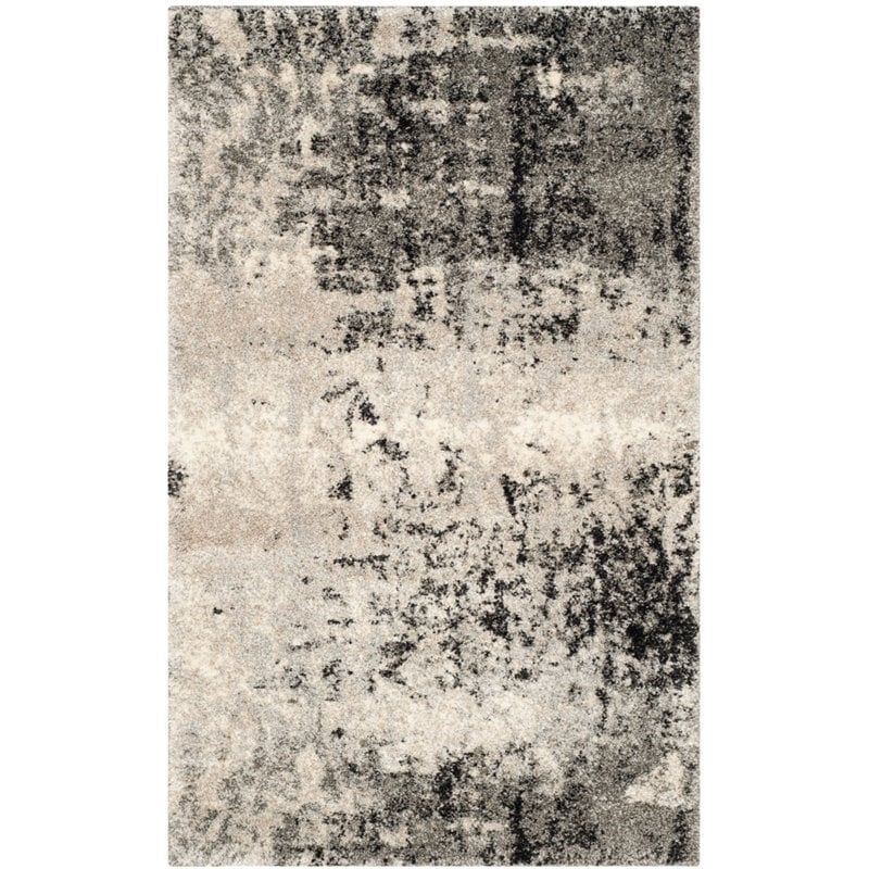 Safavieh Retro 6' X 9' Power Loomed Rug in Light Gray and Gray