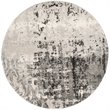 Safavieh Retro 6' Round Power Loomed Rug in Light Gray and Gray
