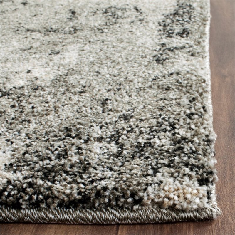 Safavieh Retro 6' Square Power Loomed Rug in Light Gray and Gray