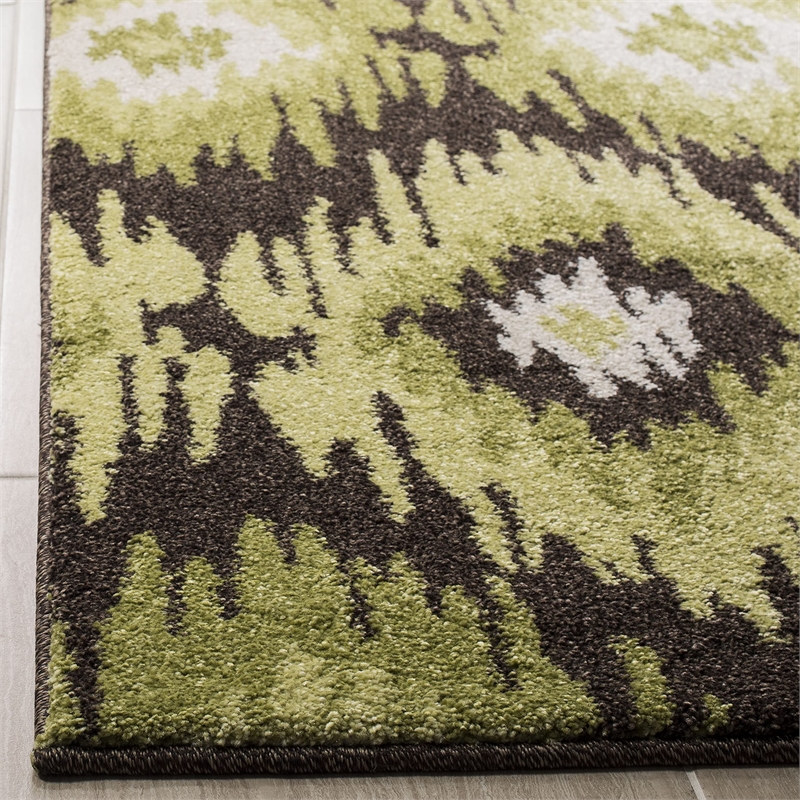 Safavieh Retro 3' X 5' Power Loomed Rug in Dark Brown and Blue