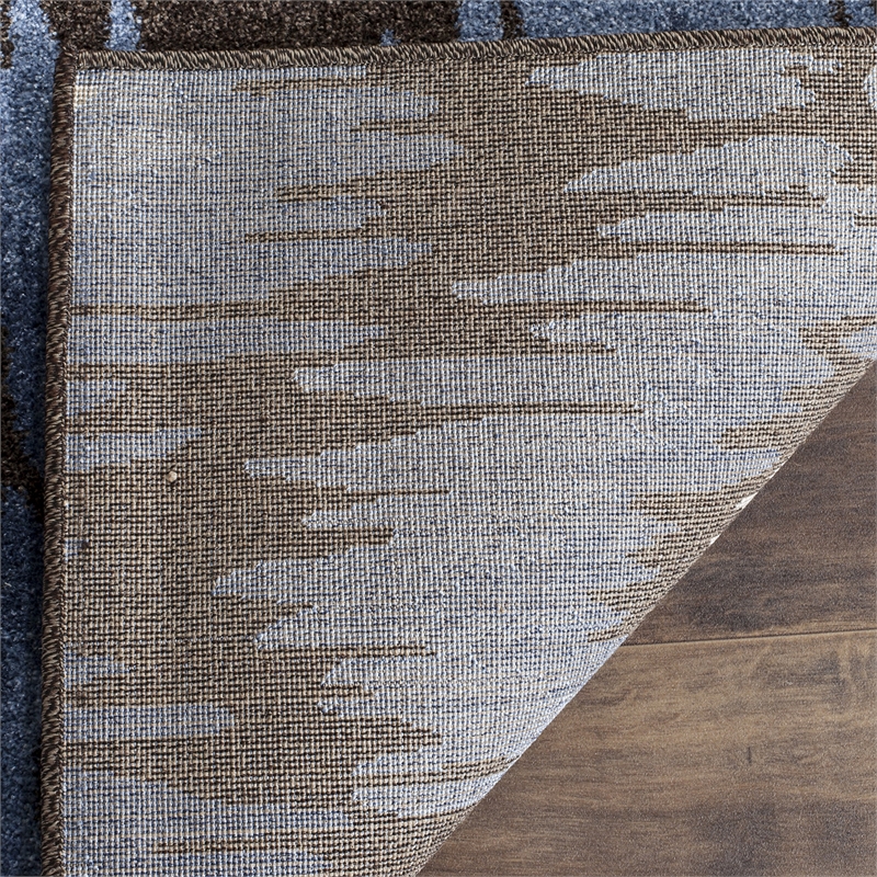 Safavieh Retro 3' X 5' Power Loomed Rug in Dark Brown and Blue