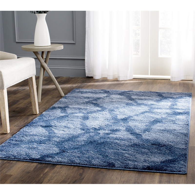 Safavieh Retro 6' X 9' Power Loomed Rug in Blue and Dark Blue
