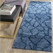 Safavieh Retro 6' Round Power Loomed Rug in Blue and Dark Blue