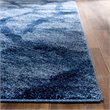 Safavieh Retro 6' Round Power Loomed Rug in Blue and Dark Blue