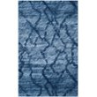 Safavieh Retro 6' Round Power Loomed Rug in Blue and Dark Blue