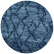 Safavieh Retro 8' Round Power Loomed Rug in Blue and Dark Blue
