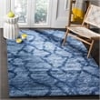 Safavieh Retro 8' Square Power Loomed Rug in Blue and Dark Blue