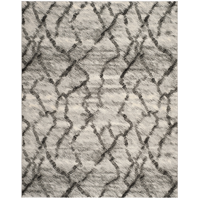 Safavieh Retro 6' X 9' Power Loomed Rug in Light Gray and Black