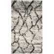 Safavieh Retro 6' Round Power Loomed Rug in Light Gray and Black
