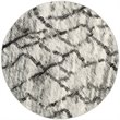 Safavieh Retro 6' Round Power Loomed Rug in Light Gray and Black