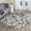 Safavieh Retro 6' Round Power Loomed Rug in Light Gray and Black