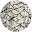 Safavieh Retro 6' Round Power Loomed Rug in Light Gray and Black