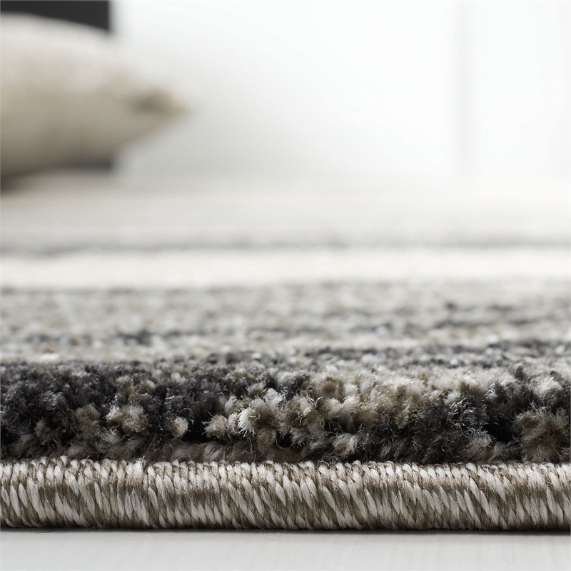 Safavieh Retro 3' X 5' Power Loomed Rug in Light Gray and Ivory
