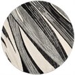 Safavieh Retro 6' Round Power Loomed Rug in Light Gray and Ivory