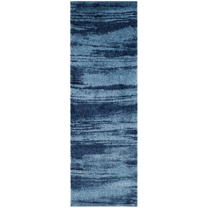 Safavieh Retro 3' X 5' Power Loomed Rug in Light Blue and Blue
