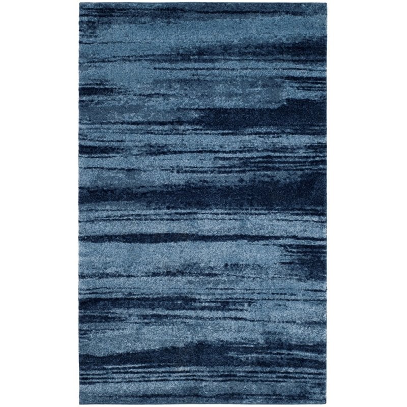 Safavieh Retro 4' X 6' Power Loomed Rug in Light Blue and Blue